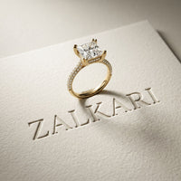 4.60CTW Princess Dual Prong Lab Grown Diamond Vaelisse Ring Gold