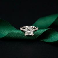4.60CTW Princess Dual Prong Lab Grown Diamond Vaelisse Ring White