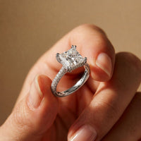 4.60CTW Princess Dual Prong Lab Grown Diamond Vaelisse Ring White