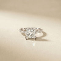 4.60CTW Princess Dual Prong Lab Grown Diamond Vaelisse Ring White
