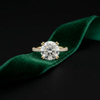 Lunavelle Engagement Ring 4.56CTW Round Lab Grown Diamond Gold