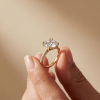 Lunavelle Engagement Ring 4.56CTW Round Lab Grown Diamond Gold