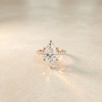 4.60CTW Marquise Lab Grown Diamond Solitaire Ring For Girls Rose Gold