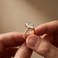 4.60CTW Marquise Lab Grown Diamond Solitaire Ring For Girls Gold