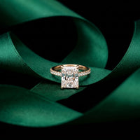 4.60CTW Radiant Lab Grown Diamond Evorique Ring For Women Rose Gold