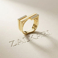 0.20 Ct Round Cut Moissanite Geometric Openwork Ring White