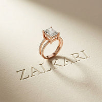 3.40CTW Radiant Cut Refined Split Shank Lab Grown Diamond Engagement Ring For Women Rose Gold