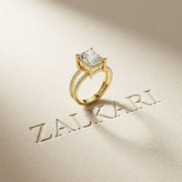 3.40CTW Radiant Cut Refined Split Shank Lab Grown Diamond Engagement Ring For Women Gold