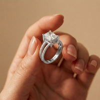 3.40CTW Radiant Cut Refined Split Shank Lab Grown Diamond Engagement Ring For Women White