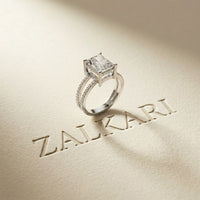 3.40CTW Radiant Cut Refined Split Shank Lab Grown Diamond Engagement Ring For Women White