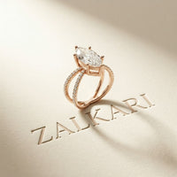 4CTW Marquise Cut Elegant Twisted Band Lab Grown Diamond Engagement Ring For Women Rose Gold