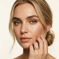 4CTW Princess Cut Sculptural Twist Lab Grown Diamond Engagement Ring For Women Rose Gold