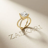 4CTW Princess Cut Sculptural Twist Lab Grown Diamond Engagement Ring For Women Gold