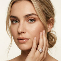 2.85CTW Heart Cut Halo Lab Grown Diamond Engagement Ring For Women Rose Gold