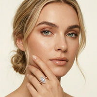 2.85CTW Marquise Cut Halo Lab Grown Diamond Engagement Ring For Women Rose Gold