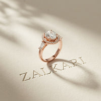 2.90CTW Oval Cut Halo Lab Grown Diamond Engagement Ring For Women Rose Gold