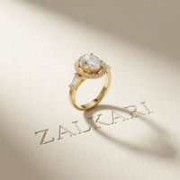 2.90CTW Oval Cut Halo Lab Grown Diamond Engagement Ring For Women Gold