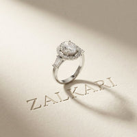 2.90CTW Oval Cut Halo Lab Grown Diamond Engagement Ring For Women White