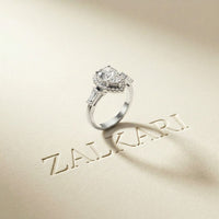 2.90CTW Pear Cut Halo Lab Grown Diamond Engagement Ring For Women White
