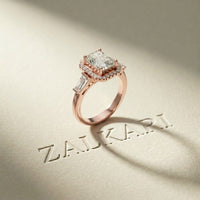 2.80CTW Radiant Cut Halo Lab Grown Diamond Engagement Ring For Women Rose Gold
