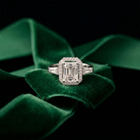 2.80CTW Radiant Cut Halo Lab Grown Diamond Engagement Ring For Women White
