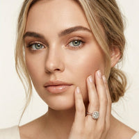 2.25CTW Cushion Halo Pavé Lab Grown Diamond Engagement Ring For Women Rose Gold
