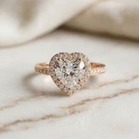 2.30CTW Heart Cut Halo Accent Lab Grown Diamond Engagement Ring For Women Rose Gold