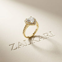 2.30CTW Heart Cut Halo Accent Lab Grown Diamond Engagement Ring For Women Gold
