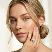 2.25CTW Oval Cut Halo Pavé Lab Grown Diamond Engagement Ring For Women White