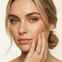 2.30CTW Pear Cut Halo Pavé Lab Grown Diamond Engagement Ring For Women Rose Gold