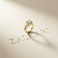 2.40CTW Cushion Halo Double Split Shank Lab Grown Diamond Engagement Ring Gold