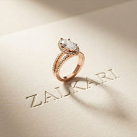 2.45CTW Marquise Halo Double Split Shank Lab Grown Diamond Engagement Ring For Women Rose Gold
