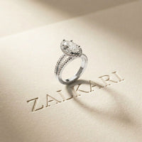 2.45CTW Marquise Halo Double Split Shank Lab Grown Diamond Engagement Ring For Women White