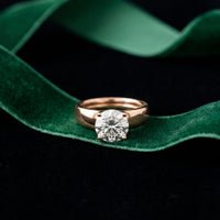 4CTW Round Cut Solitaire Lab Grown Diamond Engagement Ring For Women Rose Gold