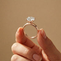4CTW Round Cut Solitaire Lab Grown Diamond Engagement Ring For Women Rose Gold