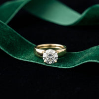4CTW Round Cut Solitaire Lab Grown Diamond Engagement Ring For Women Gold