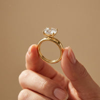 4CTW Round Cut Solitaire Lab Grown Diamond Engagement Ring For Women Gold