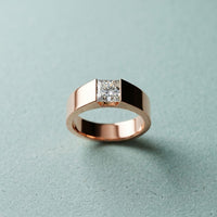 1CT Sovereign Square Lab Grown Diamond Ring For Men Rose Gold