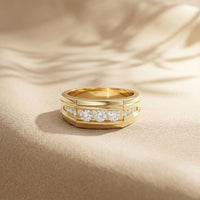 0.50CTW Vow Crest Lab Grown Diamond Gold Ring For Men Gold