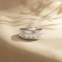 0.50CTW Vow Crest Lab Grown Diamond Gold Ring For Men White