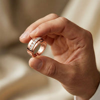 0.90CTW Unity Crest Lab Grown Diamond Ring For Men Rose Gold