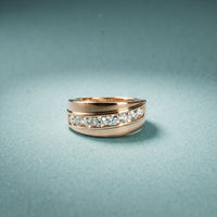 0.90CTW Unity Crest Lab Grown Diamond Ring For Men Rose Gold