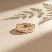 0.90CTW Unity Crest Lab Grown Diamond Ring For Men Rose Gold