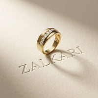 0.90CTW Unity Crest Lab Grown Diamond Ring For Men Gold