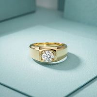 1CTW Monarch Square Lab Grown Diamond Ring For Men Gold