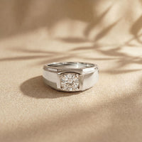 1CTW Monarch Square Lab Grown Diamond Ring For Men White