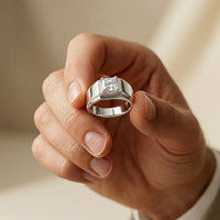 1CTW Monarch Square Lab Grown Diamond Ring For Men White