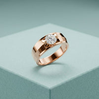 1CTW Regent Solitaire Lab Grown Diamond Ring For Men Rose Gold