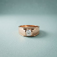 1CTW Titan Solitaire Lab Grown Diamond Ring For Men Rose Gold
