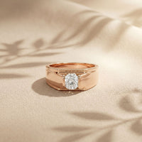 1CTW Titan Solitaire Lab Grown Diamond Ring For Men Rose Gold